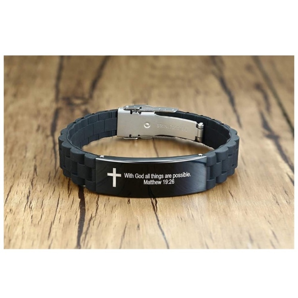 Men Bible Verse Inspirational Wristband